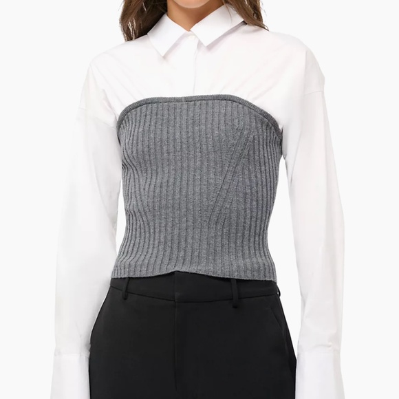Staud O'keefe Collared Top - Picture 1 of 8